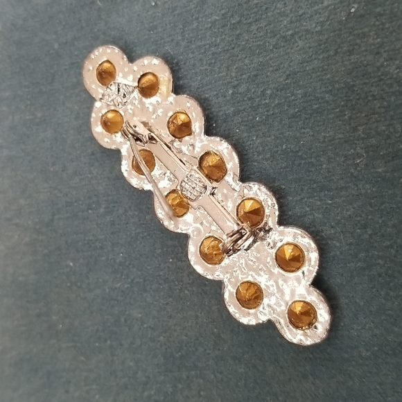 Vtg Rhinestone Bar Pin - Picture 3 of 5